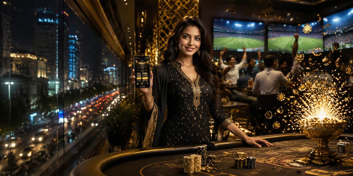 Cards on Andar Bahar table in India with players in background